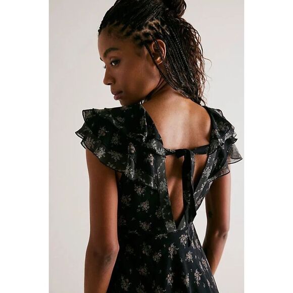 Free People Joaquin Floral-Print Chiffon Midi Dress $219 Size XS - Picture 9 of 15